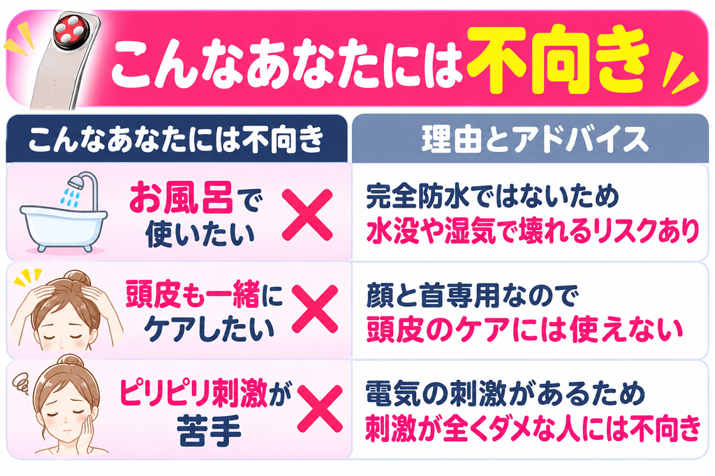 エレキリフトが向かない人｜入浴・頭皮ケア希望や刺激が苦手な人