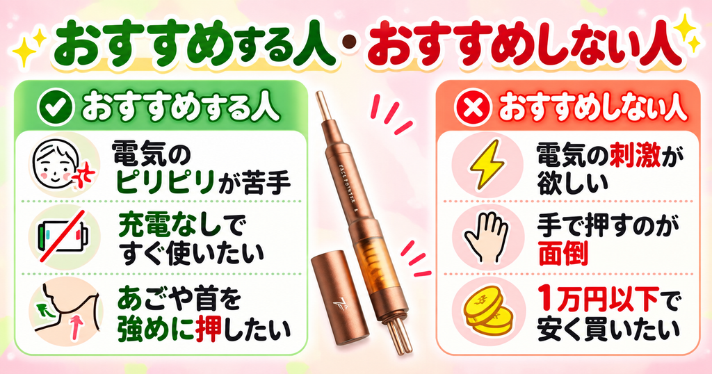 COREFITフェイスポインターの選び方｜あごや首を強めに押したい人向け