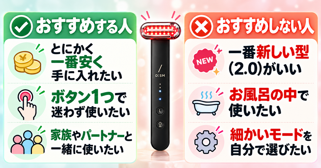 DISM美顔器の選び方｜安さとシンプル操作を重視する人向け