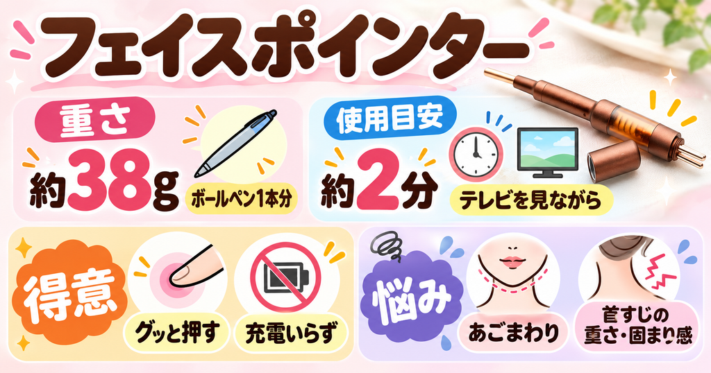 COREFITフェイスポインターの特徴｜38g・2分の手押しケア